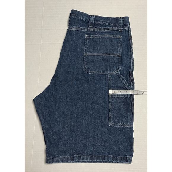 Mens Wrangler Jean Shorts Cargo Pockets Blue Denim 44 Measures 42.5” EUC - Picture 11 of 11